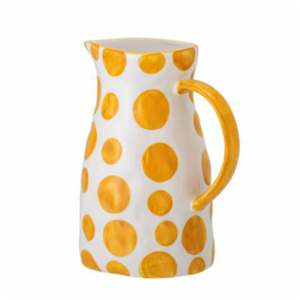 Yellow Dots Handpainted Stoneware Jug